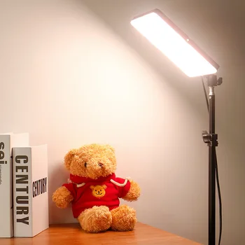 10-дюймовая светодиодная видеосвязь с регулируемой яркостью, Плоская заполняющая лампа со штативом, панель освещения для фотосъемки в прямом эфире, освещение для фотостудии