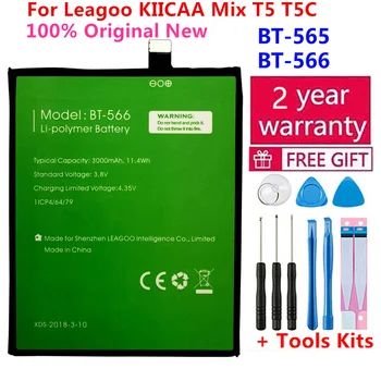 100% Оригинальный Аккумулятор BT-565 и BT-566 3000 мАч Для Leagoo KIICAA Mix T5 T5C BT565 и BT566 Запчасти для мобильных смартфонов Batterie batteries