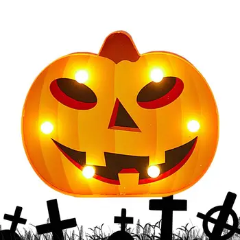Украшения из тыквы / черепа на Хэллоуин, фонари для Хэллоуина, работающие на батарейках, светящиеся в темноте, лампы для Хэллоуина для дома